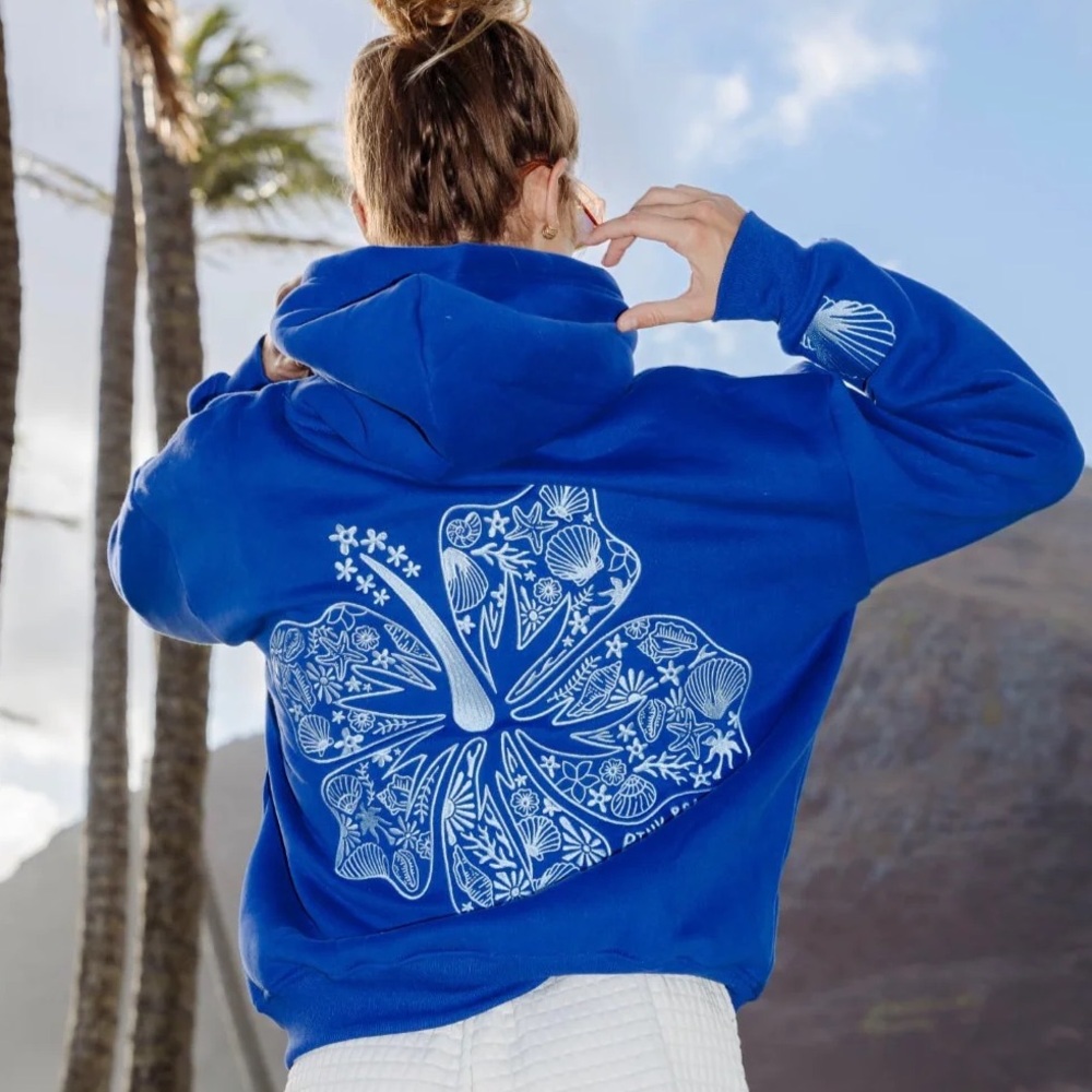 "Hawaii Hibiscus" Hoodie in Oceanic